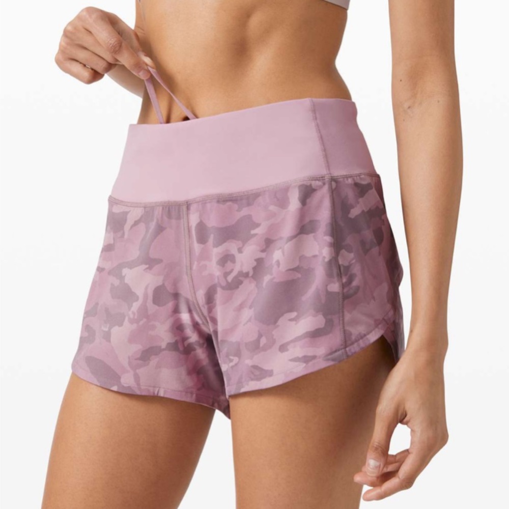 Lululemon speed up short 4” pink camo